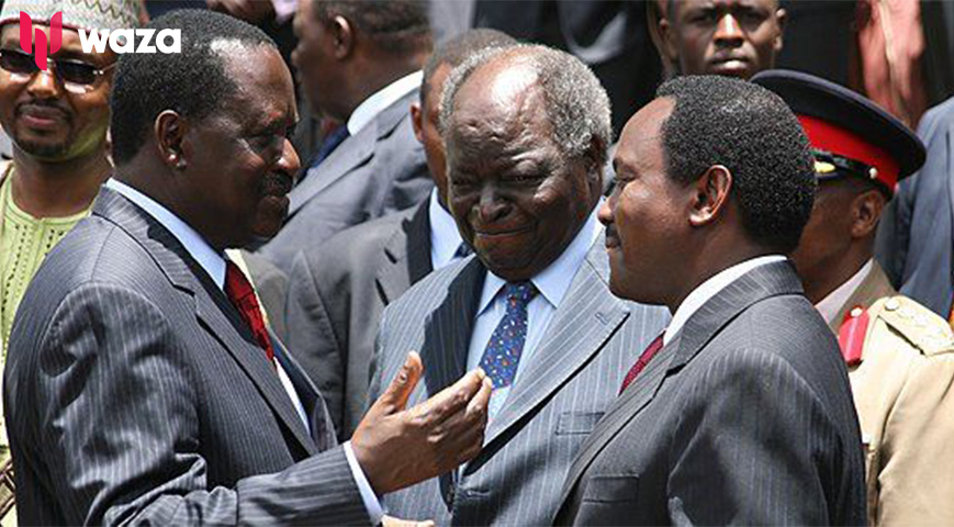 Wiper party leader Kalonzo Musyoka (then Deputy President) and late President Mwai Kibaki